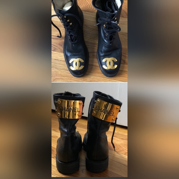 VINTAGE Chanel combat boots - Picture 6 of 9